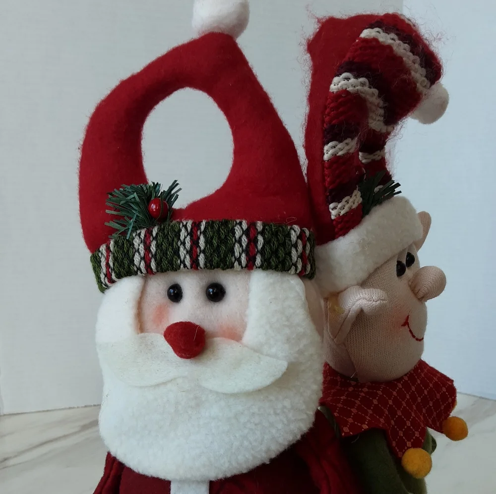 VTG FELT CHRISTMAS GNOMES WITH SILVER BELLS